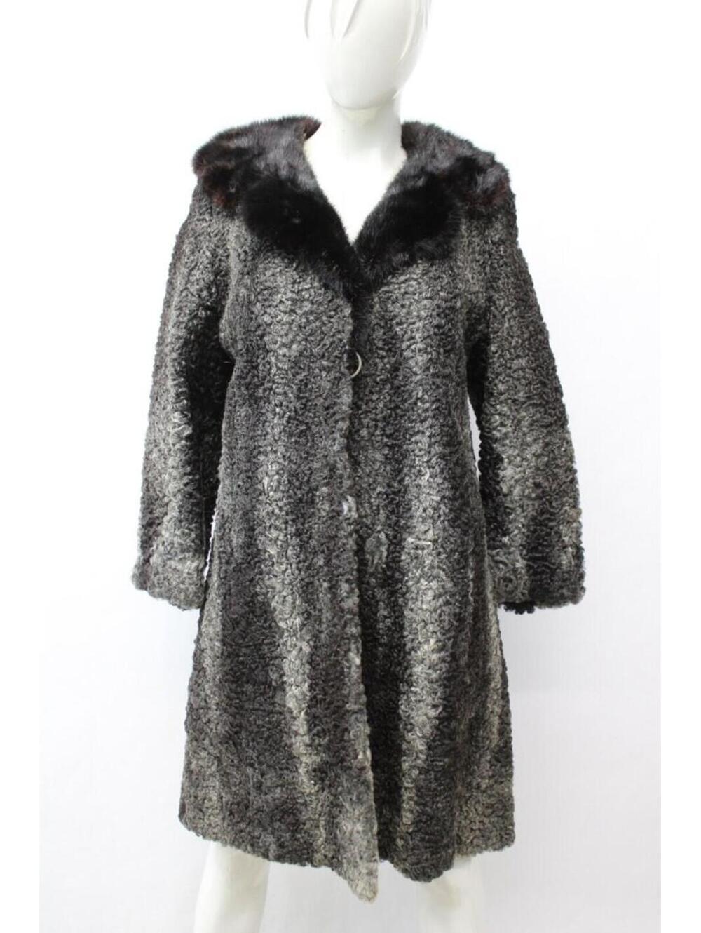 Scrap Item: Gray Lamb Astrakhan & Mink Fur Coat Jacket